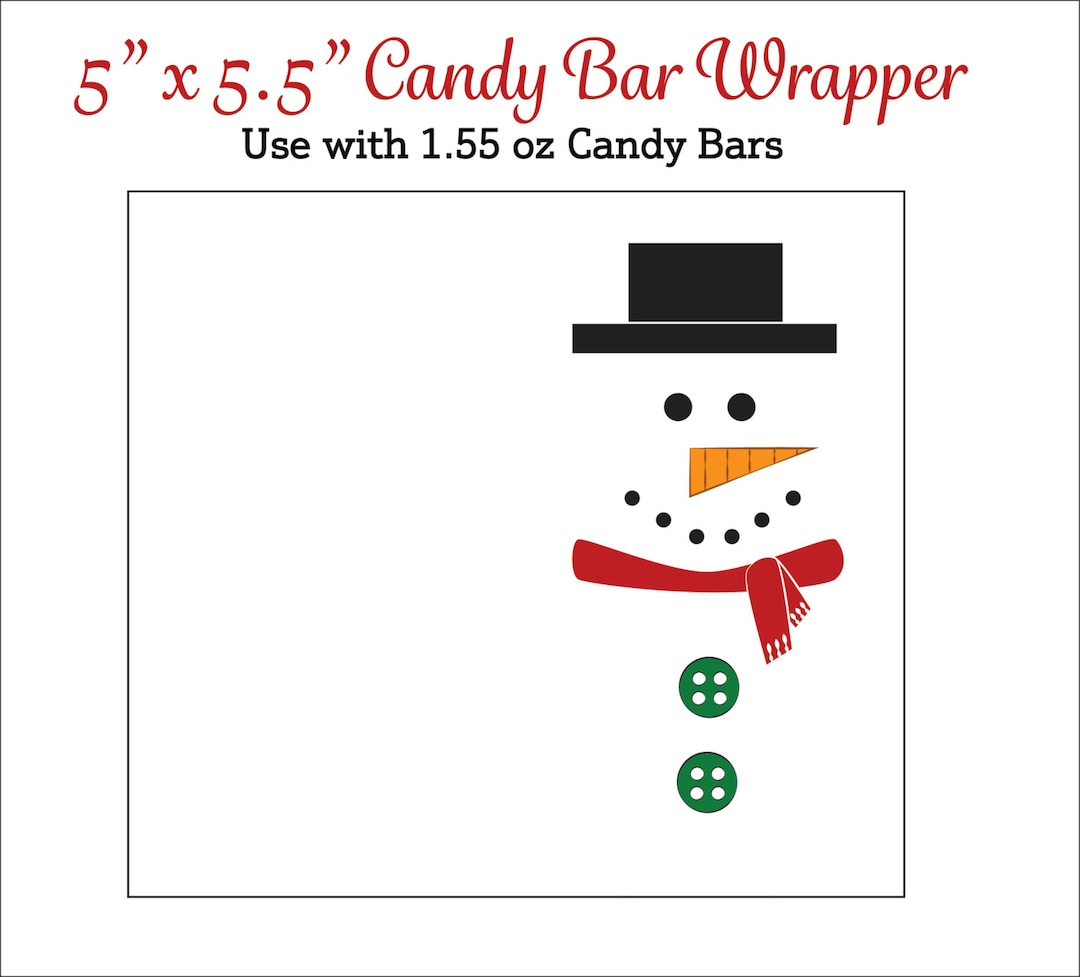 Snowman Candy Bar Wrappers - Printable Snowmen Candy Wrappers with Candy Bar Wrappers Christmas Free Printable