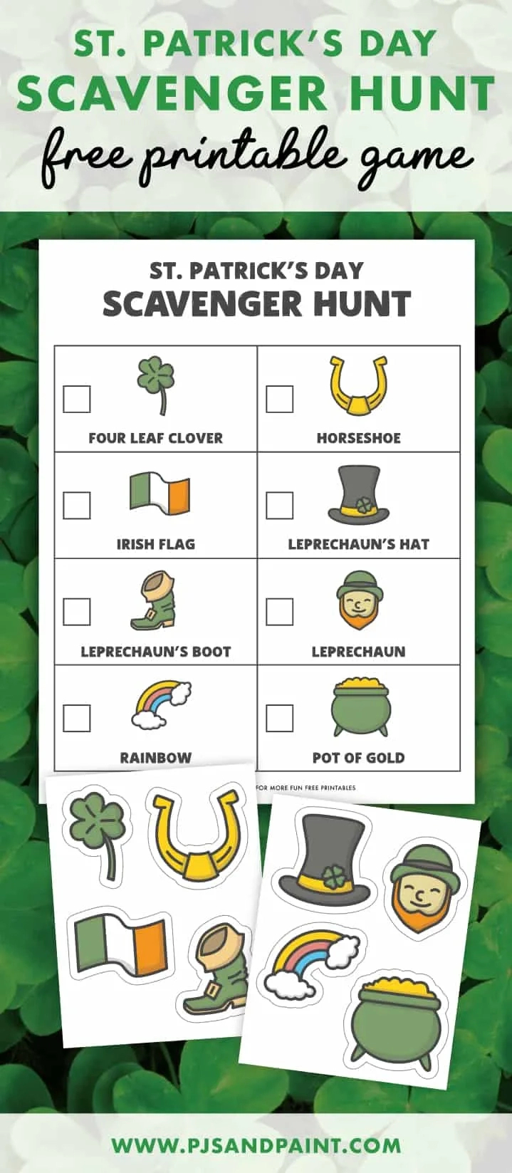 St. Patrick'S Day Scavenger Hunt - Free Printable Game - Pjs And Paint for St Patrick'S Scavenger Hunt Printable