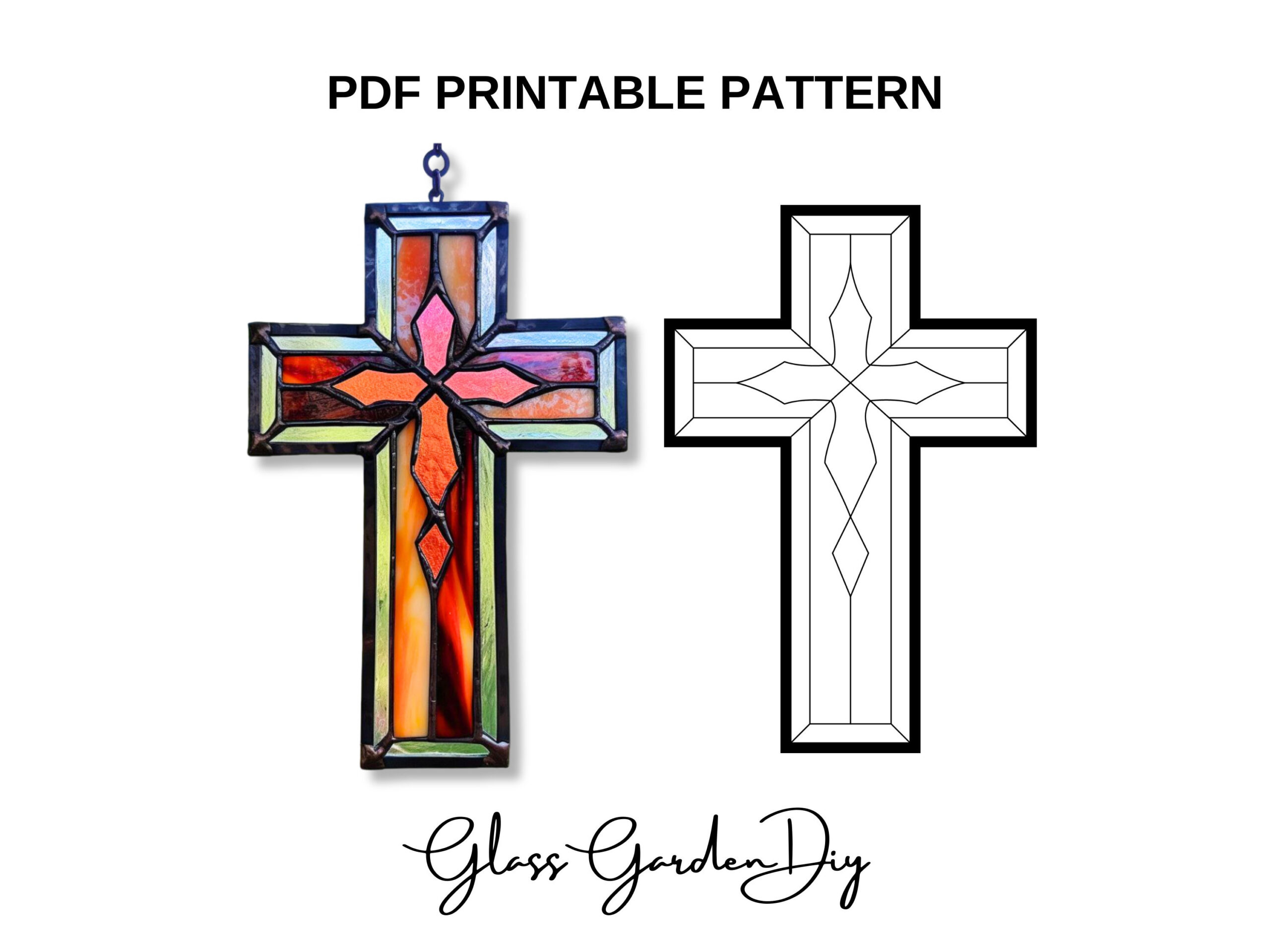 Stained Glass Cross Pattern Pdf | Diy Printable Template with regard to Free Printable Stained Glass Cross Patterns
