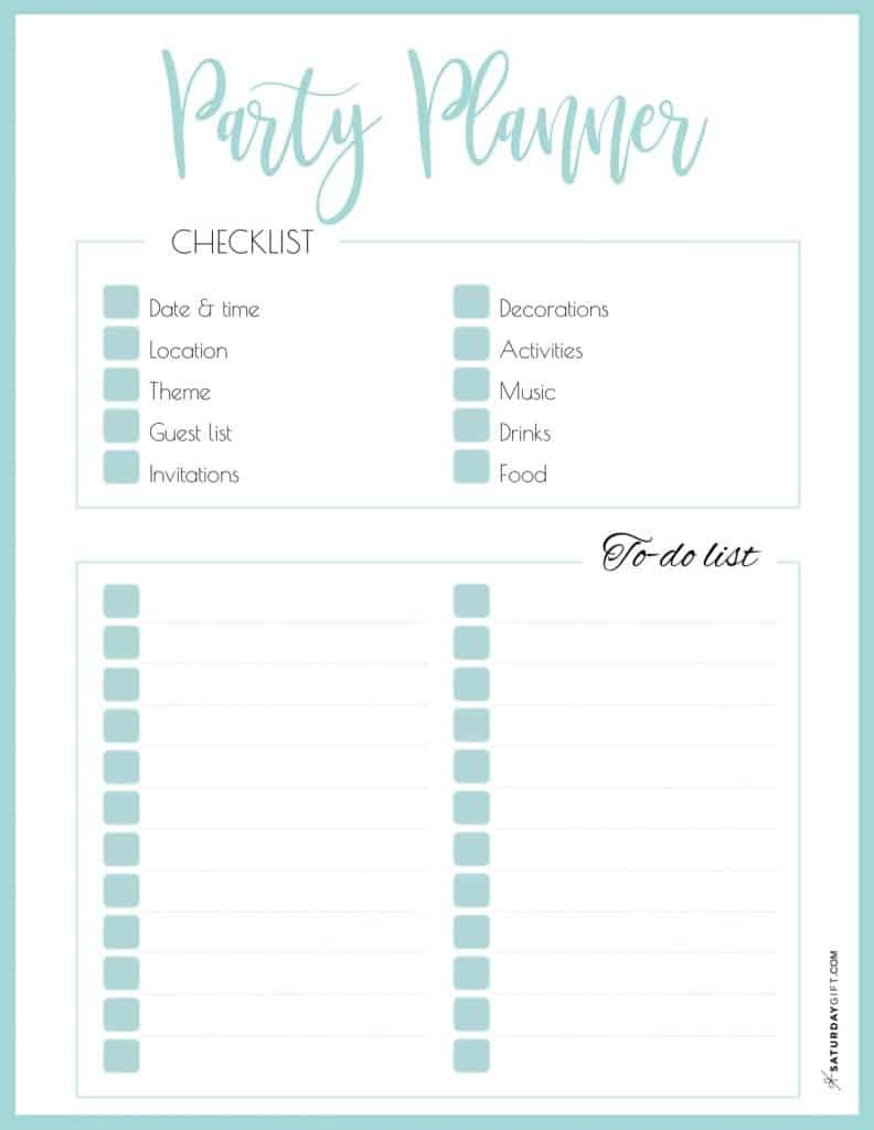 Step-By-Step Guide To Plan A Successful Party + Printable Checklist in Free Printable Party Planning Checklist