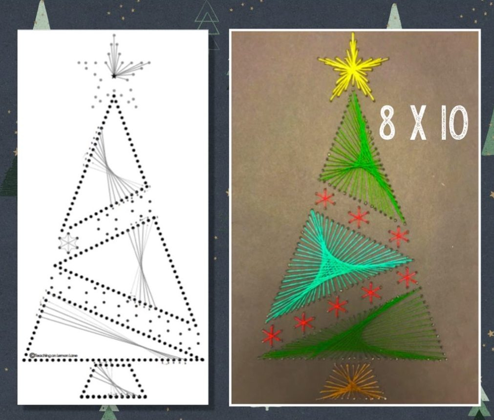 Student Made Holiday String Art Gift throughout Printable Christmas String Art Templates