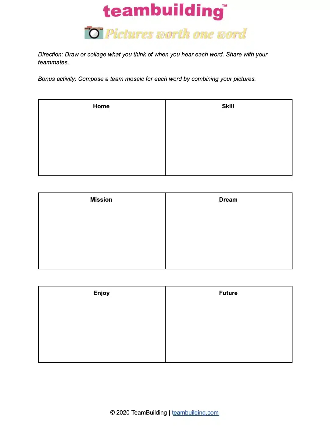 Team Building Worksheets: Free Templates with Printable 5 Minute Team Building Activities