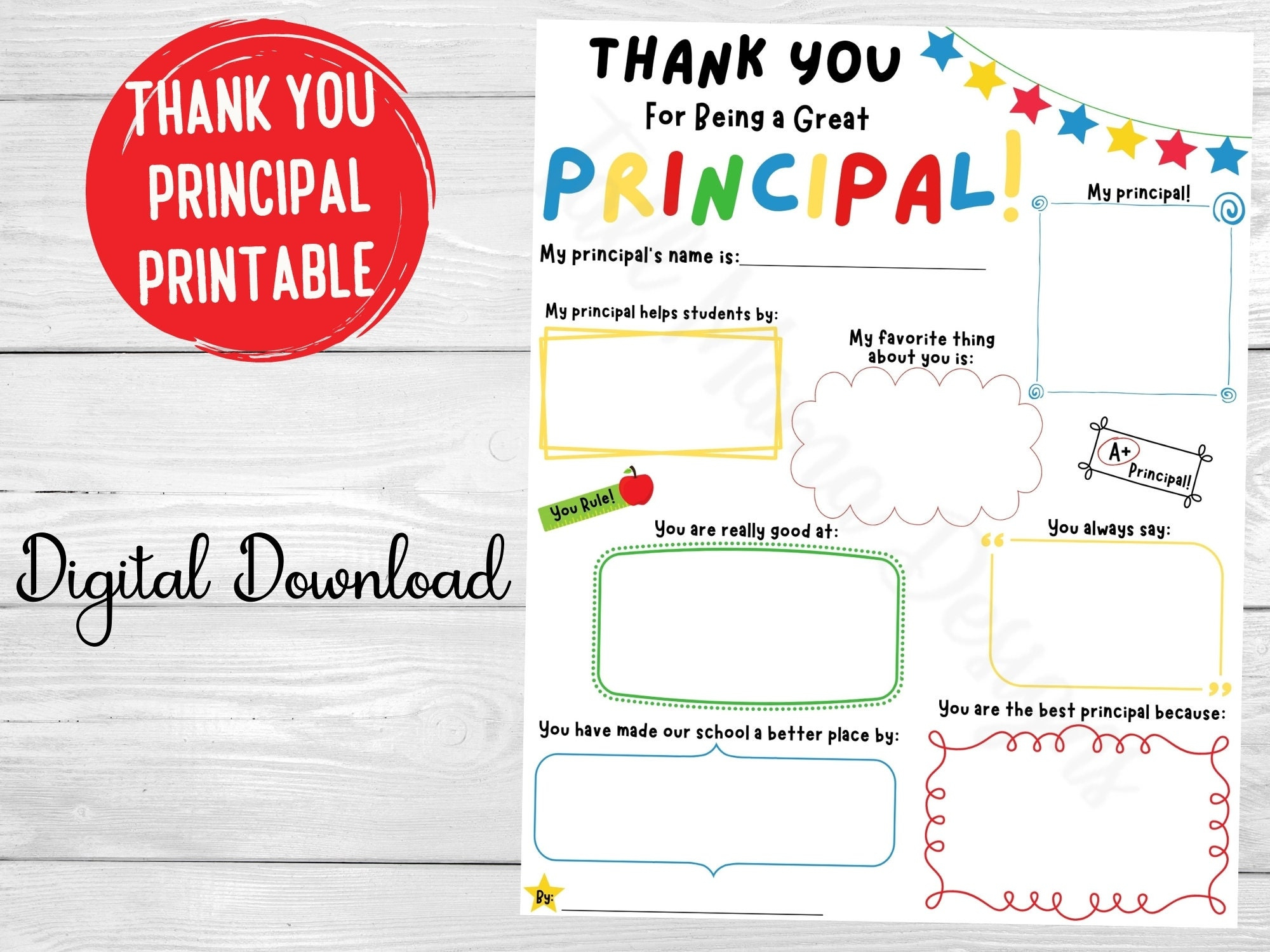 Thank You Principal Printable, Principal Appreciation Printable within Free Printable Principal Appreciation Cards