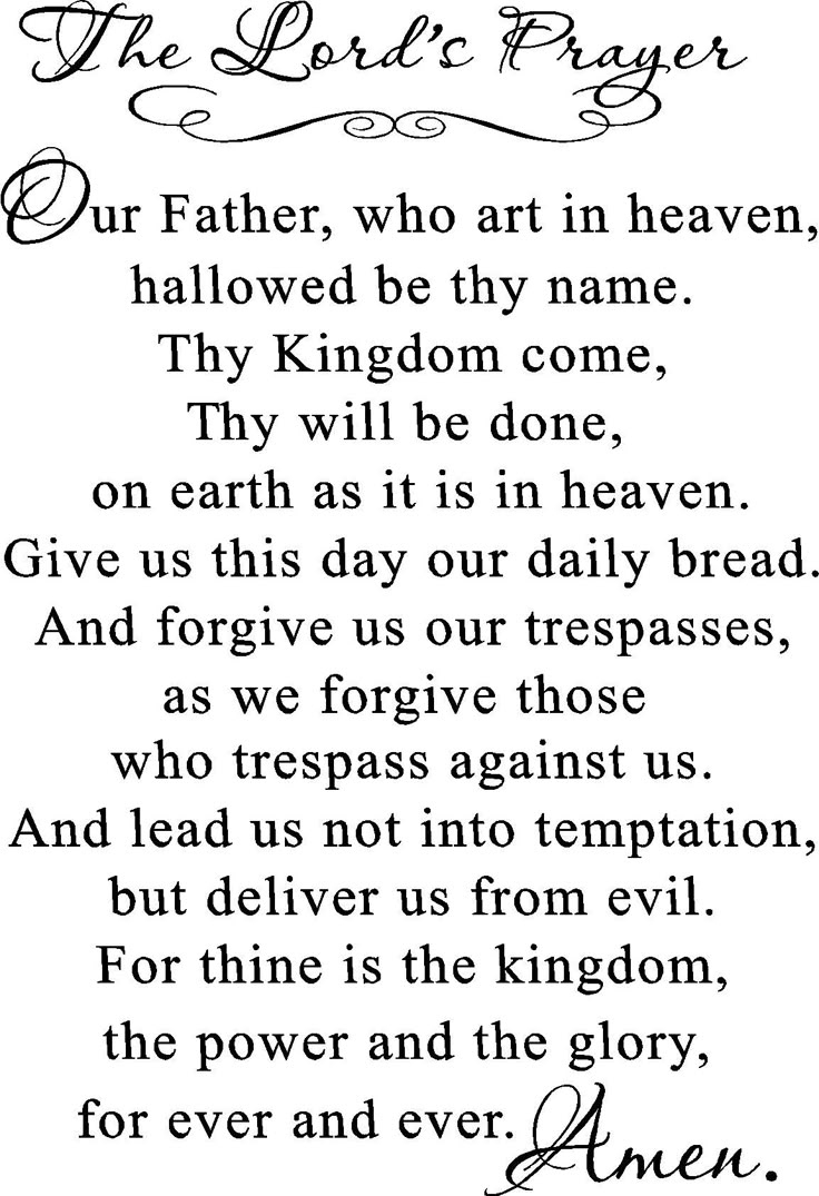 The Lord Prayer - 12 Free Pdf Printables | Printablee intended for Free Printable Our Father Prayer