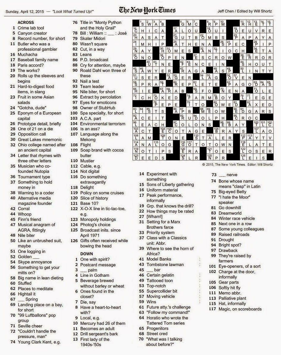 The New York Times Crossword In Gothic - Worksheets Library inside Printable Nyt Crossword Puzzles Free