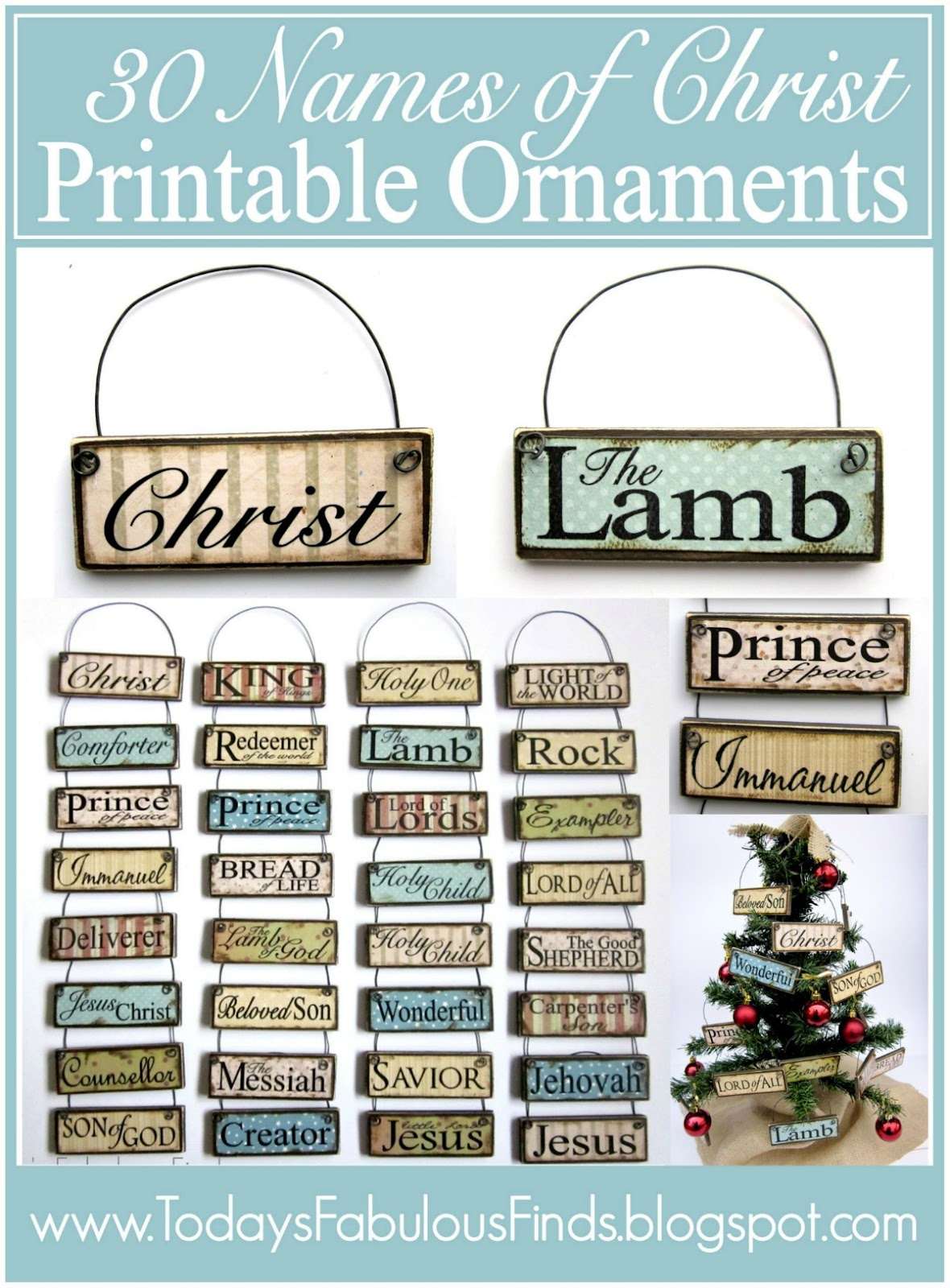 Today'S Fabulous Finds: Diy Printable Paint Stick Ornaments: Names inside Names Of Jesus Printable Ornaments