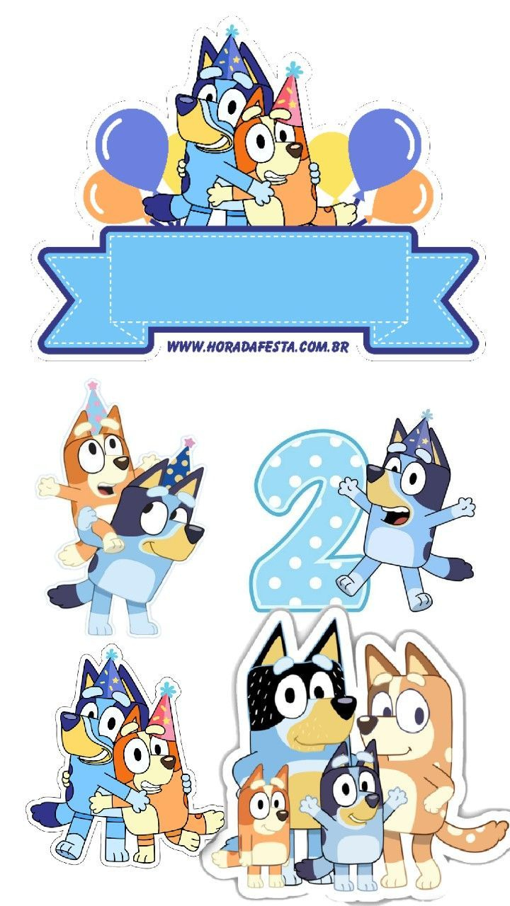Topo De Bolo Bluey for Free Printable Bluey Cake Topper