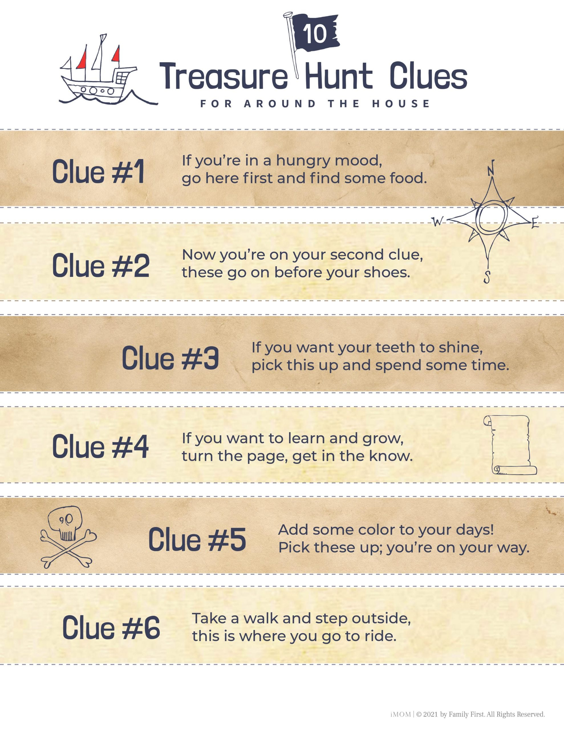 Treasure Hunt Clues - Imom with Free Printable Treasure Hunt Clues