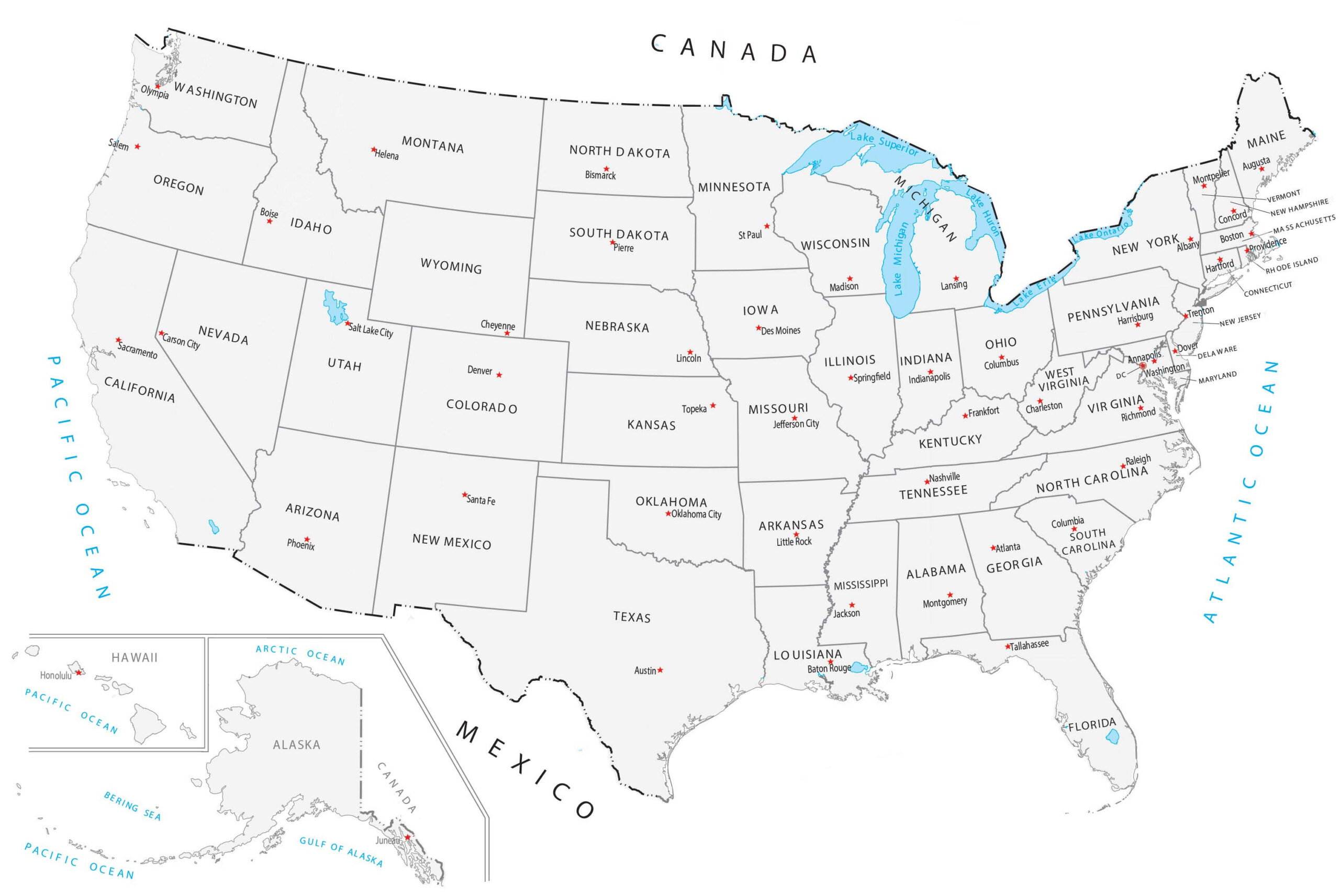 United States Map With Capitals - Gis Geography with Us State Capitals Map Printable