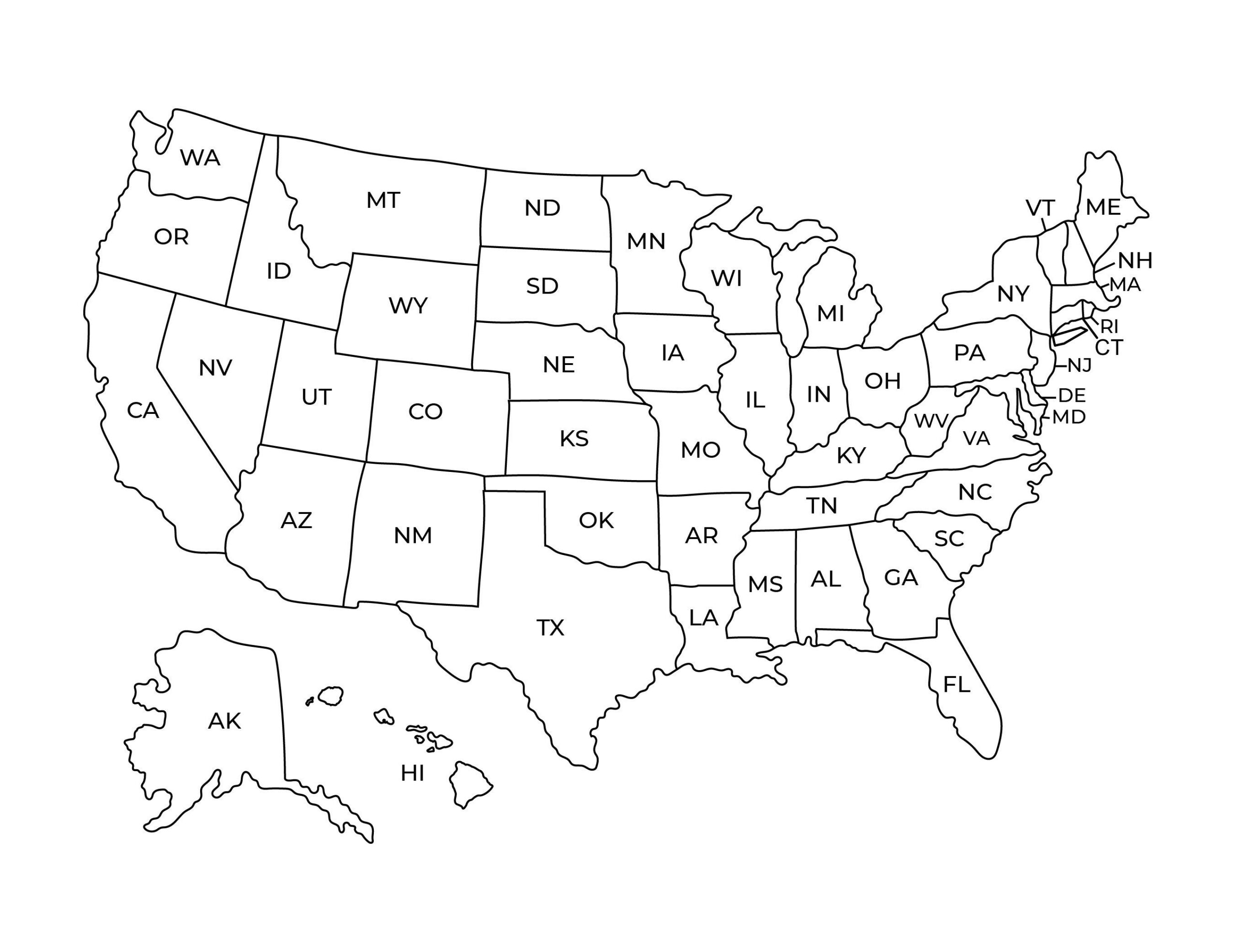 Us Map With State Names, Printable Map Of The Usa United States for Printable Maps of the United States