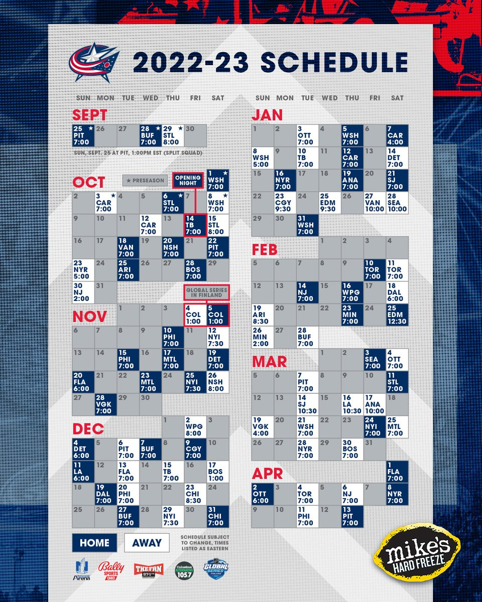 Wake Up Chrissy, The Blue Jackets Schedule Is Here 🎟 Https://T.co with regard to Columbus Blue Jackets Printable Schedule