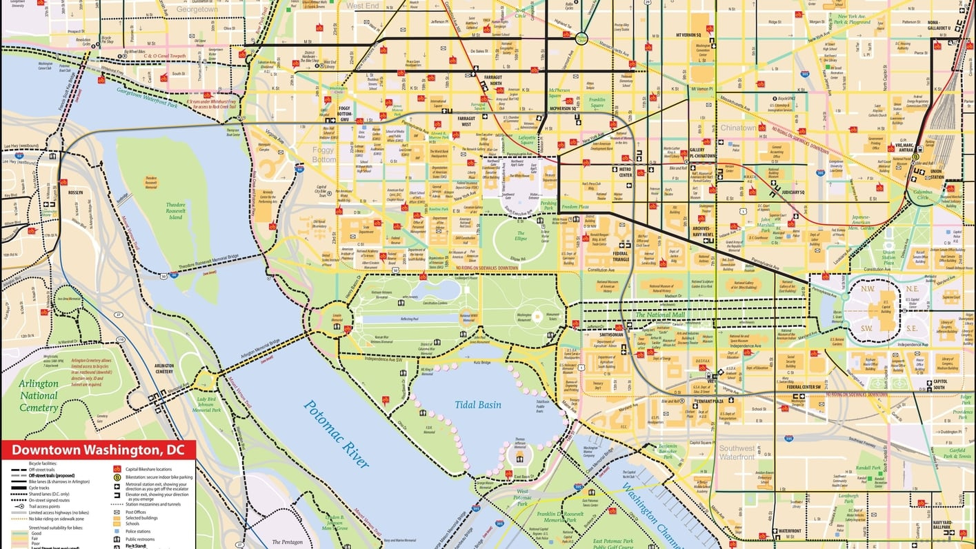 Washington D.c. Maps - The Tourist Map Of D.c. To Plan Your Visit with Map of Washington Dc Printable