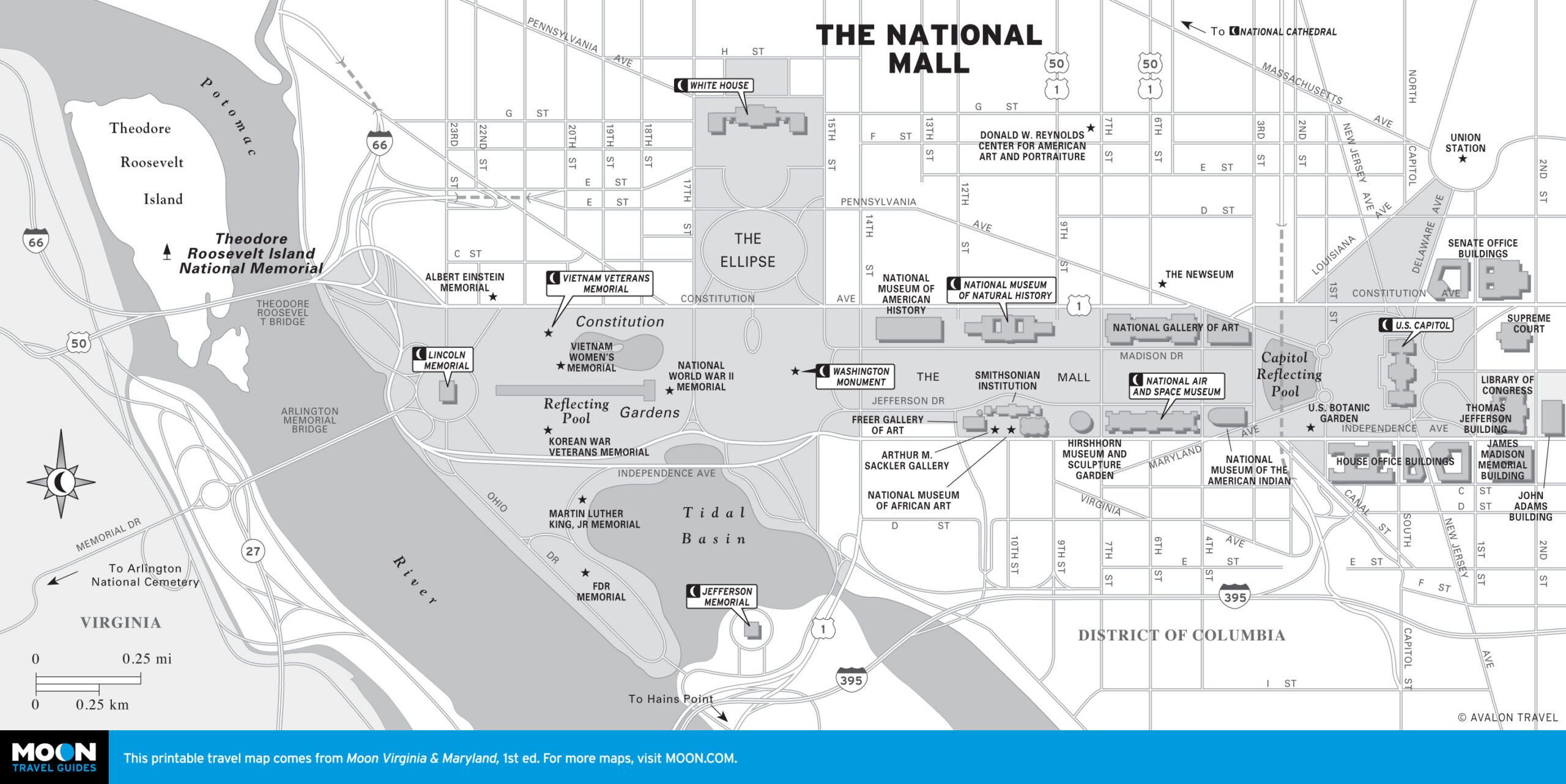 Washington Dc | Moon Travel Guides throughout Map of Washington Dc Printable