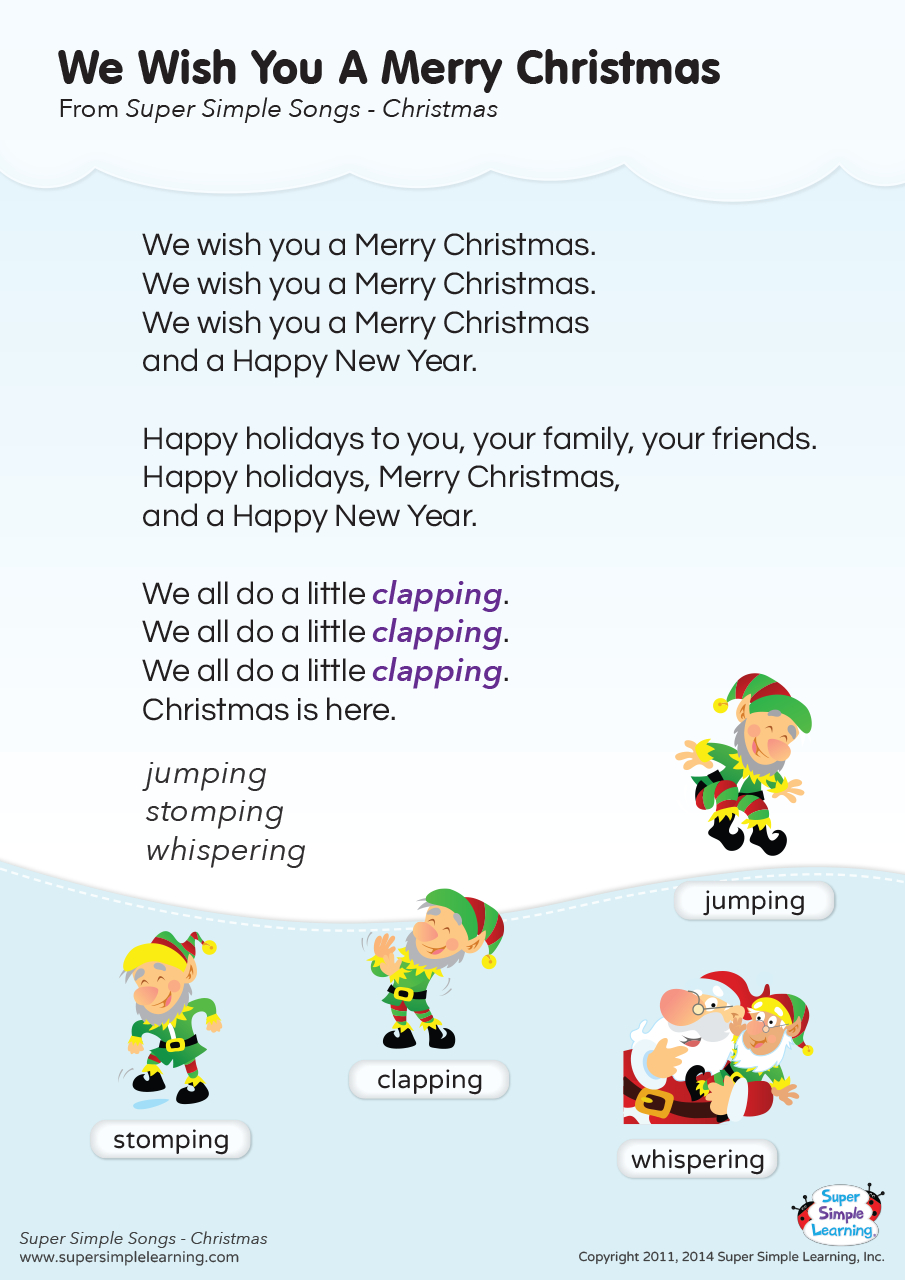 We Wish You A Merry Christmas Lyrics Poster - Super Simple with regard to Free Printable Lyrics Christmas Songs