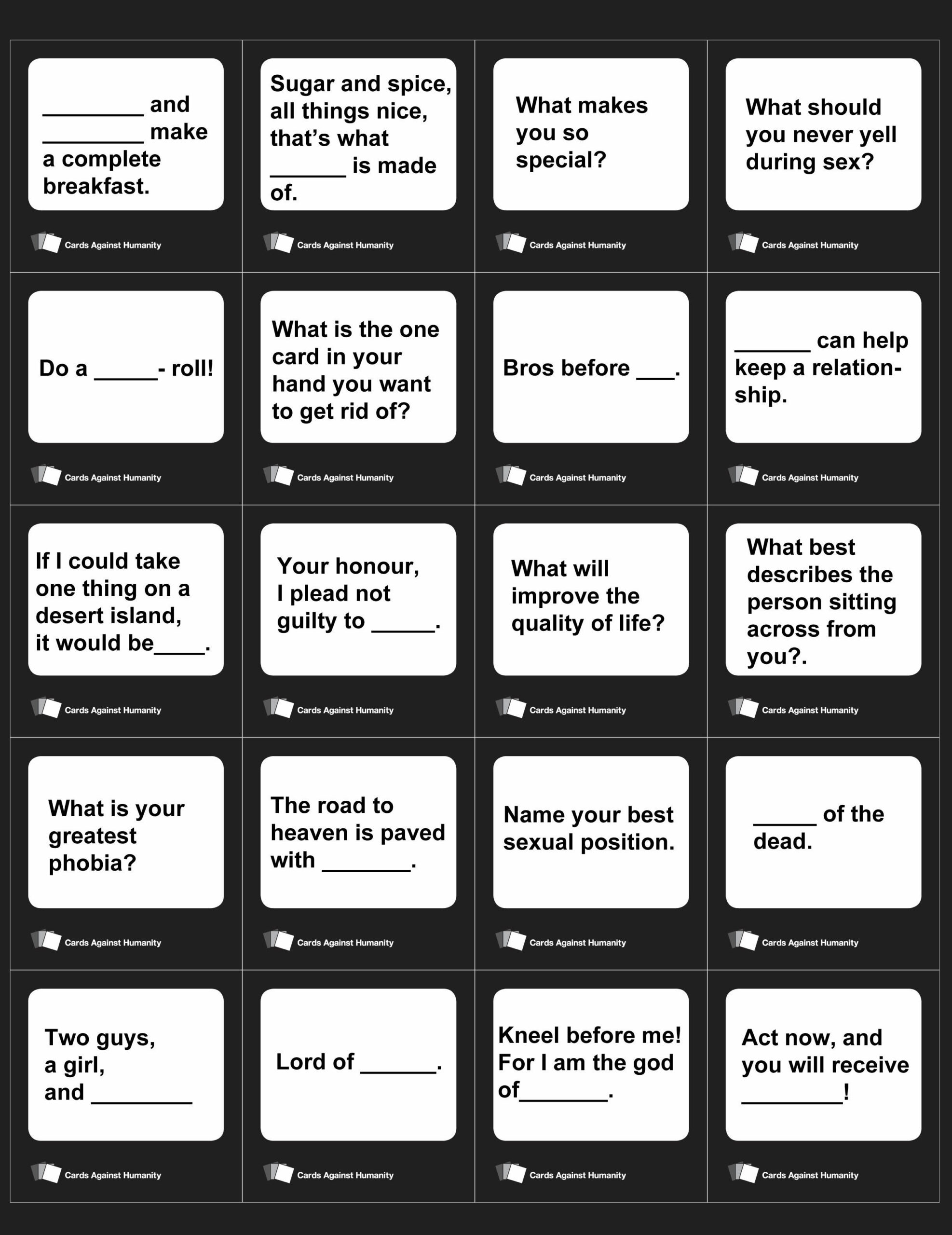 What Are Cards Against Humanity | Cards Against Humanity Focus for Cards Against Humanity Printable Cards