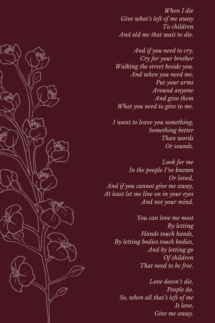 When I Die - A Beautiful Poem regarding Merrit Malloy Poem Ncis Printable