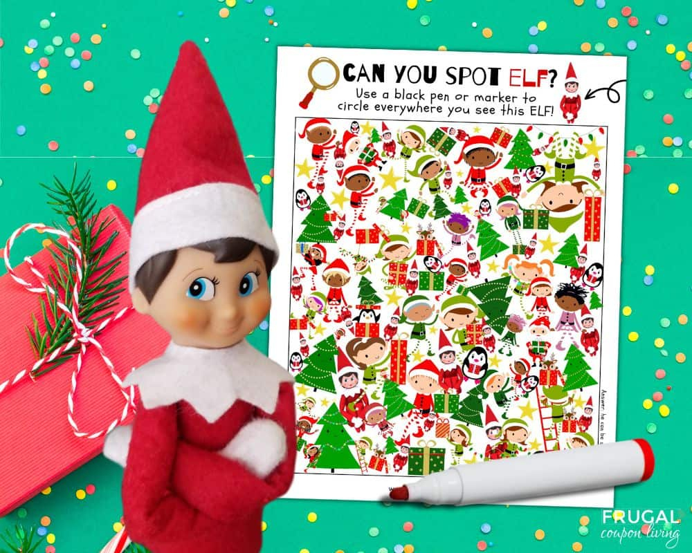 Where&amp;#039;S Elf? Fun Spot The Elf Activity Sheet Free Printable with regard to Printable Elf on the Shelf Games