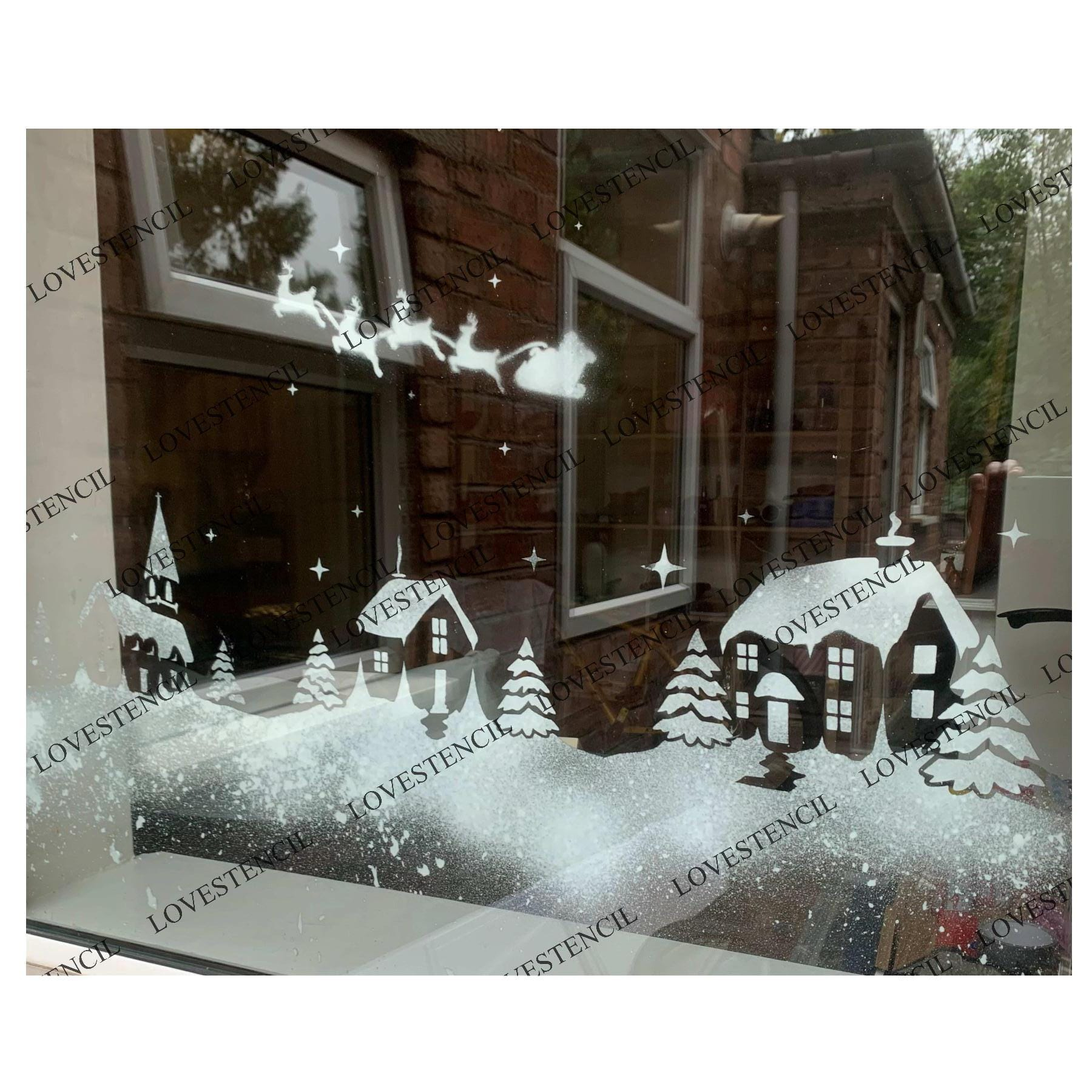 Window Stencil For Snow Art - Etsy within Printable Window Snow Spray Stencils