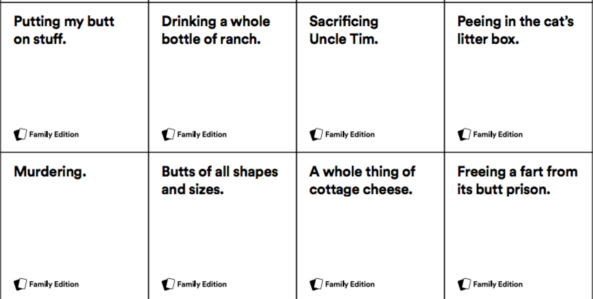You Can Print This Family-Friendly Version Of Cards Against in Cards Against Humanity Printable Cards